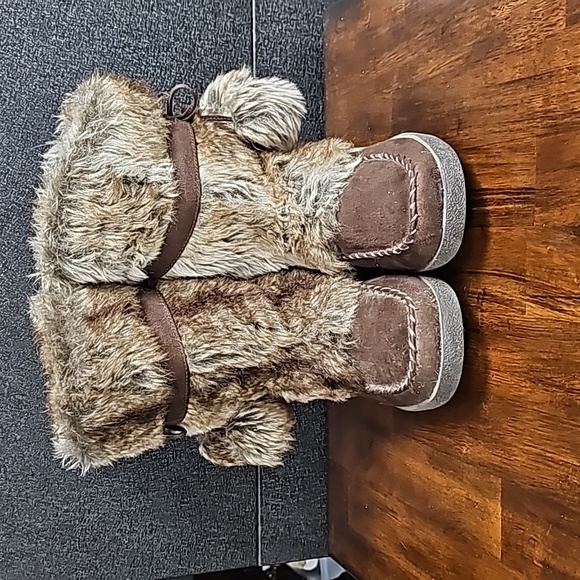 AMERICAN EAGLE WOMENS BROWN FAUX SUEDE & FUR BOOTS SIZE 8 - Picture 5 of 7